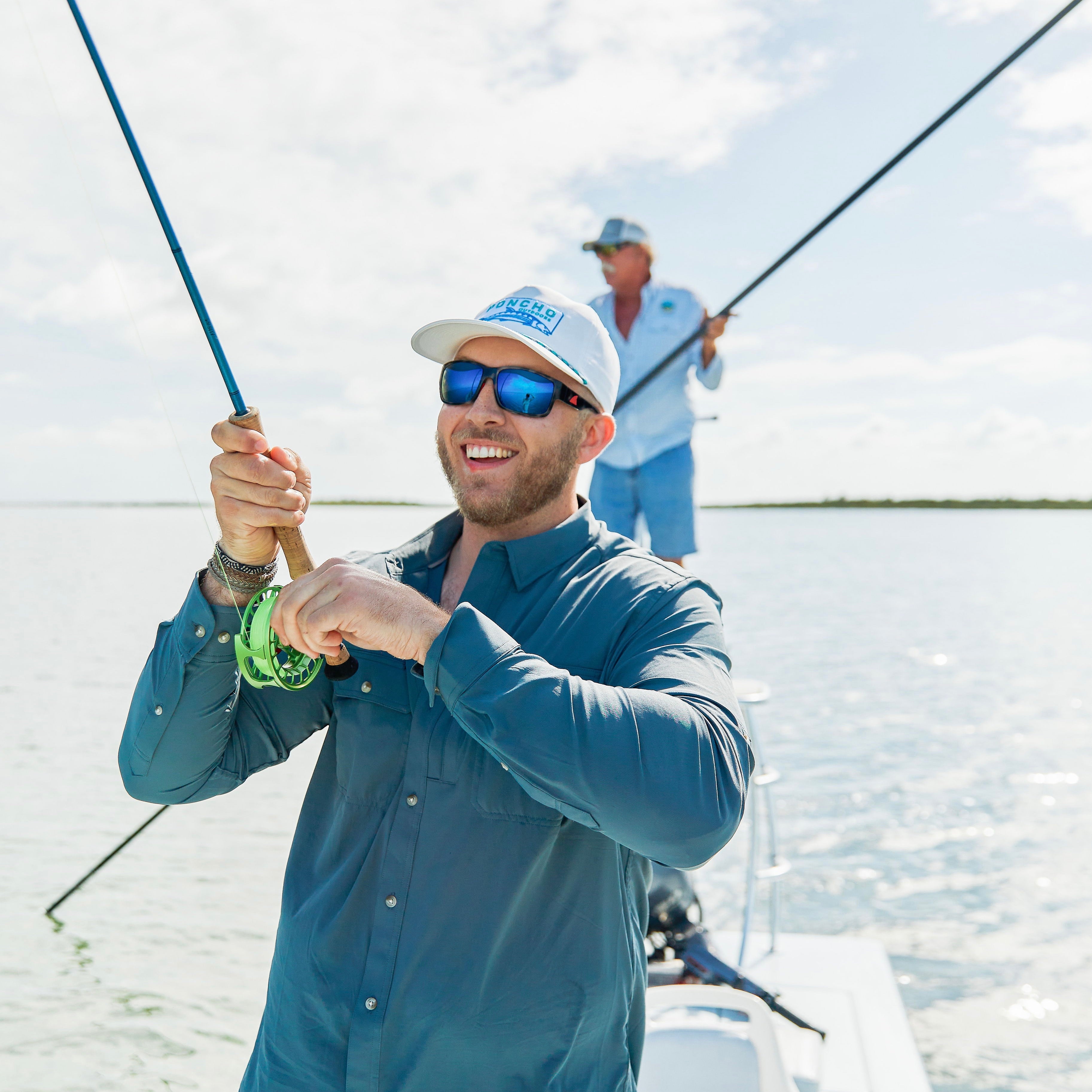 Poncho Fishing Shirt | Slate Blue Long Sleeve