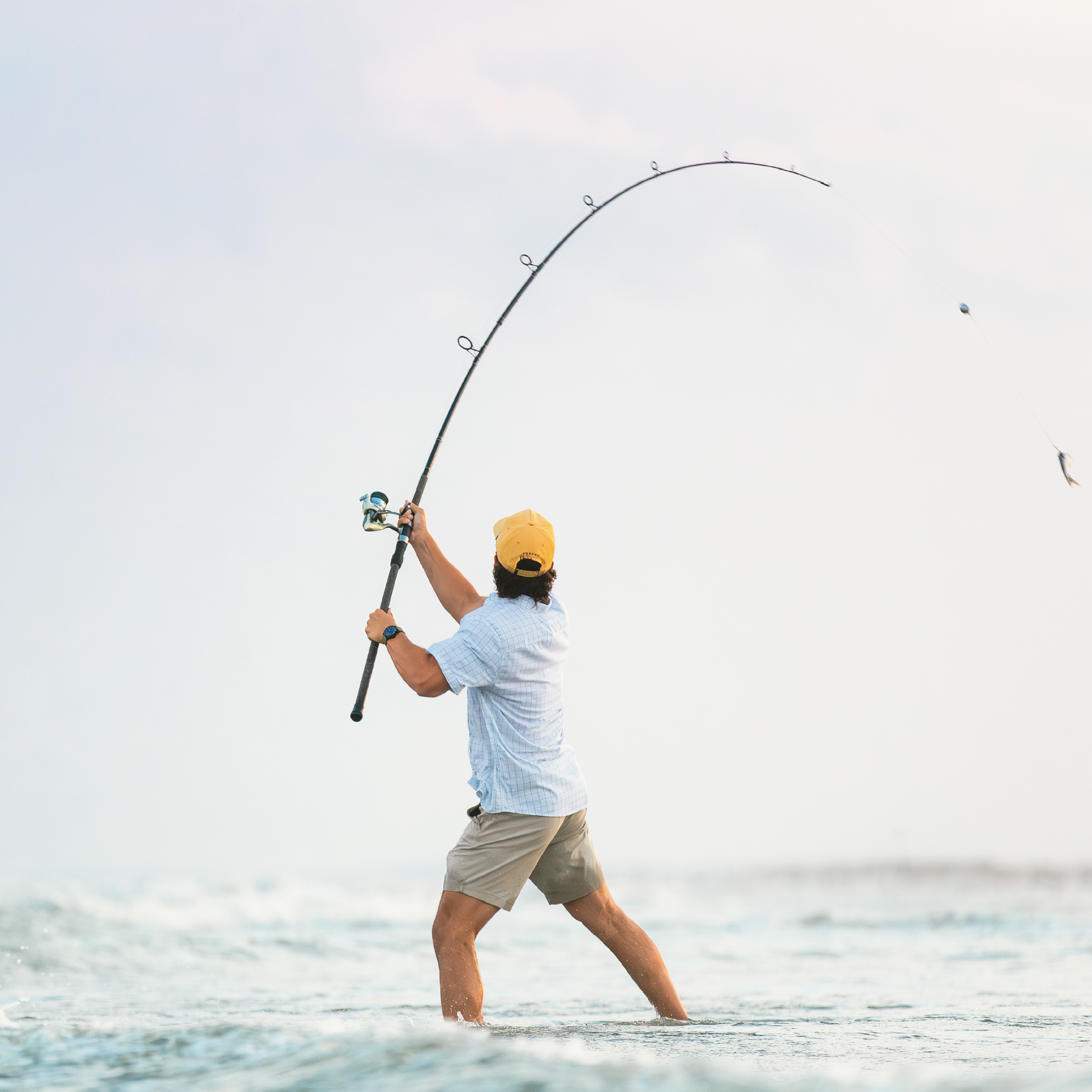 Man casting in water