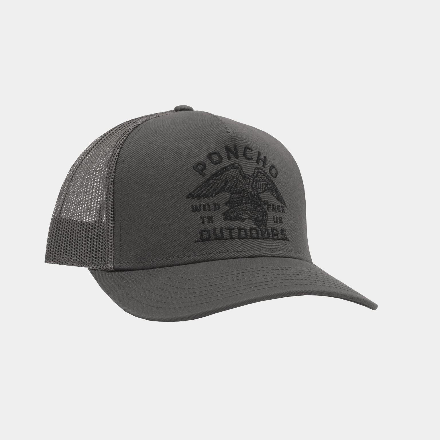 Product photo of grey eagle trucker hat