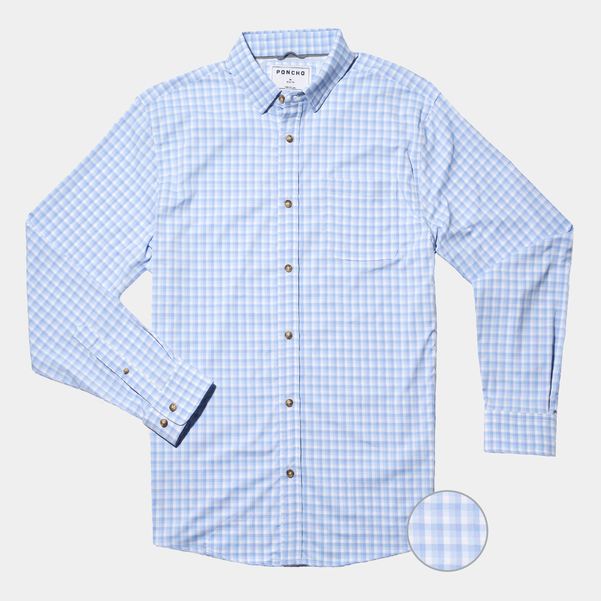 flat lay of blue plaid long sleeve shirt