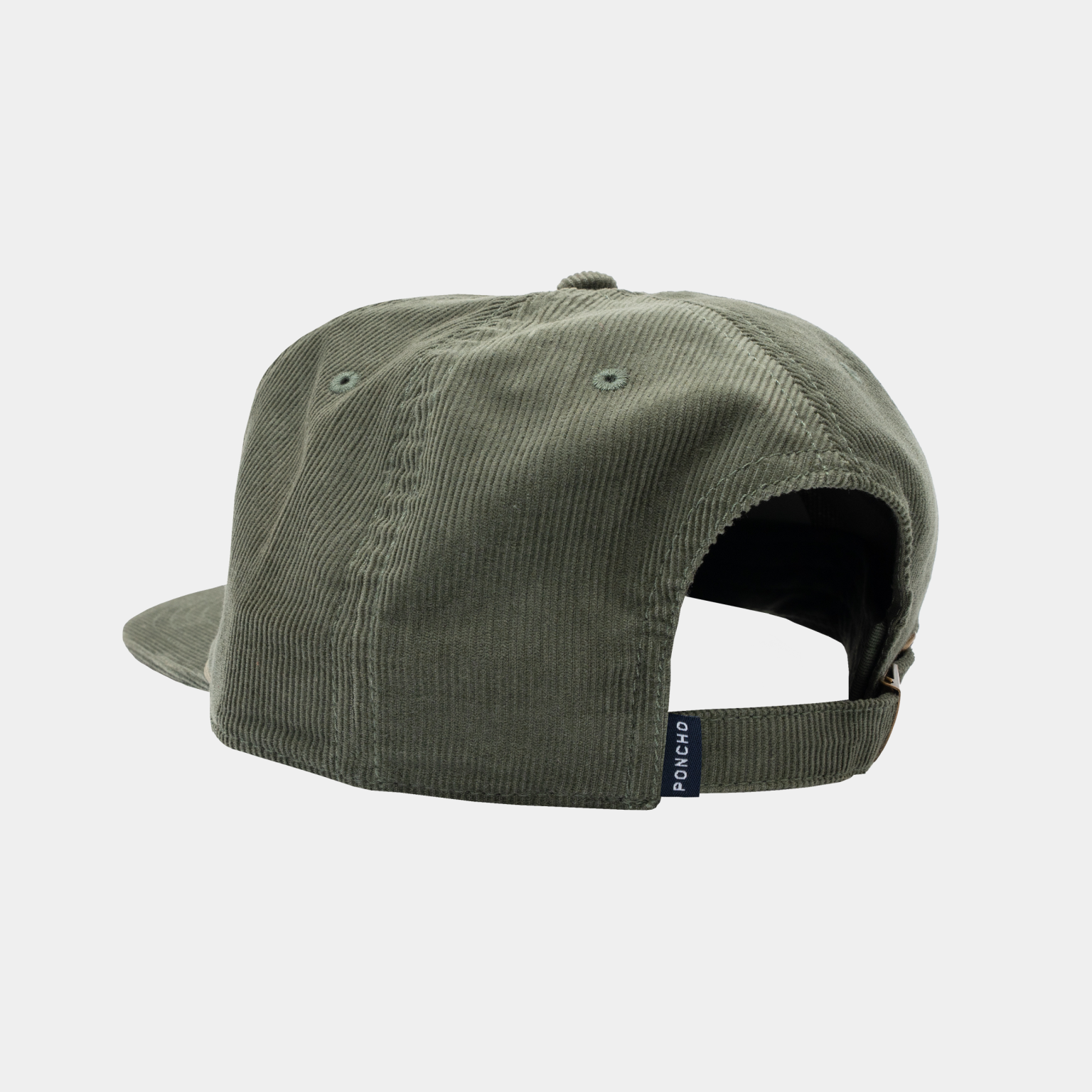 Moss green corduroy trucker hat back