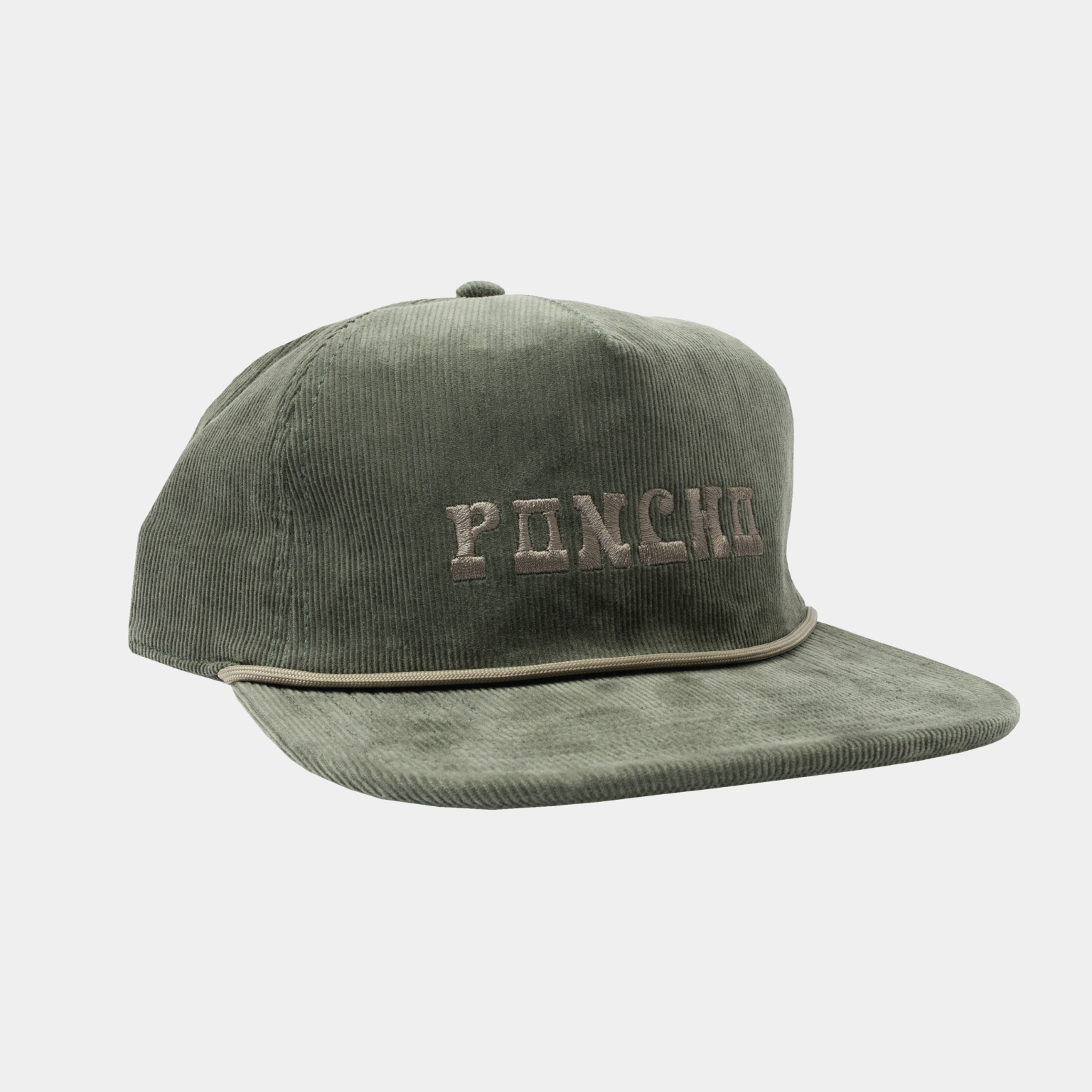 Moss green corduroy logo hat product photo front