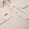 close up photos of seagull button up fishing shirt