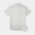 back of green and white plaid button down