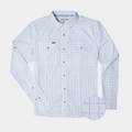 White and plaid blue button down long sleeve product photo