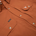 close up photo of button down texas longhorn short sleeve shirt