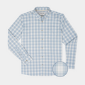 Product photo of blue plaid button down shirt long sleeve