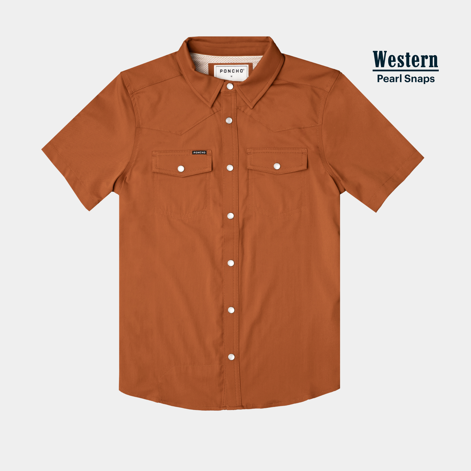 product photo of short sleeve kids burnt orange shirt