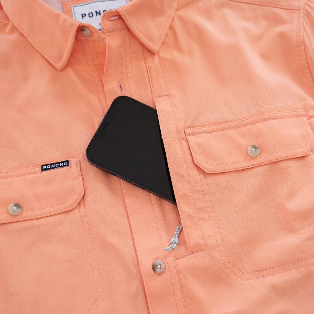 Poncho Fishing Shirt | Light Orange Short Sleeve